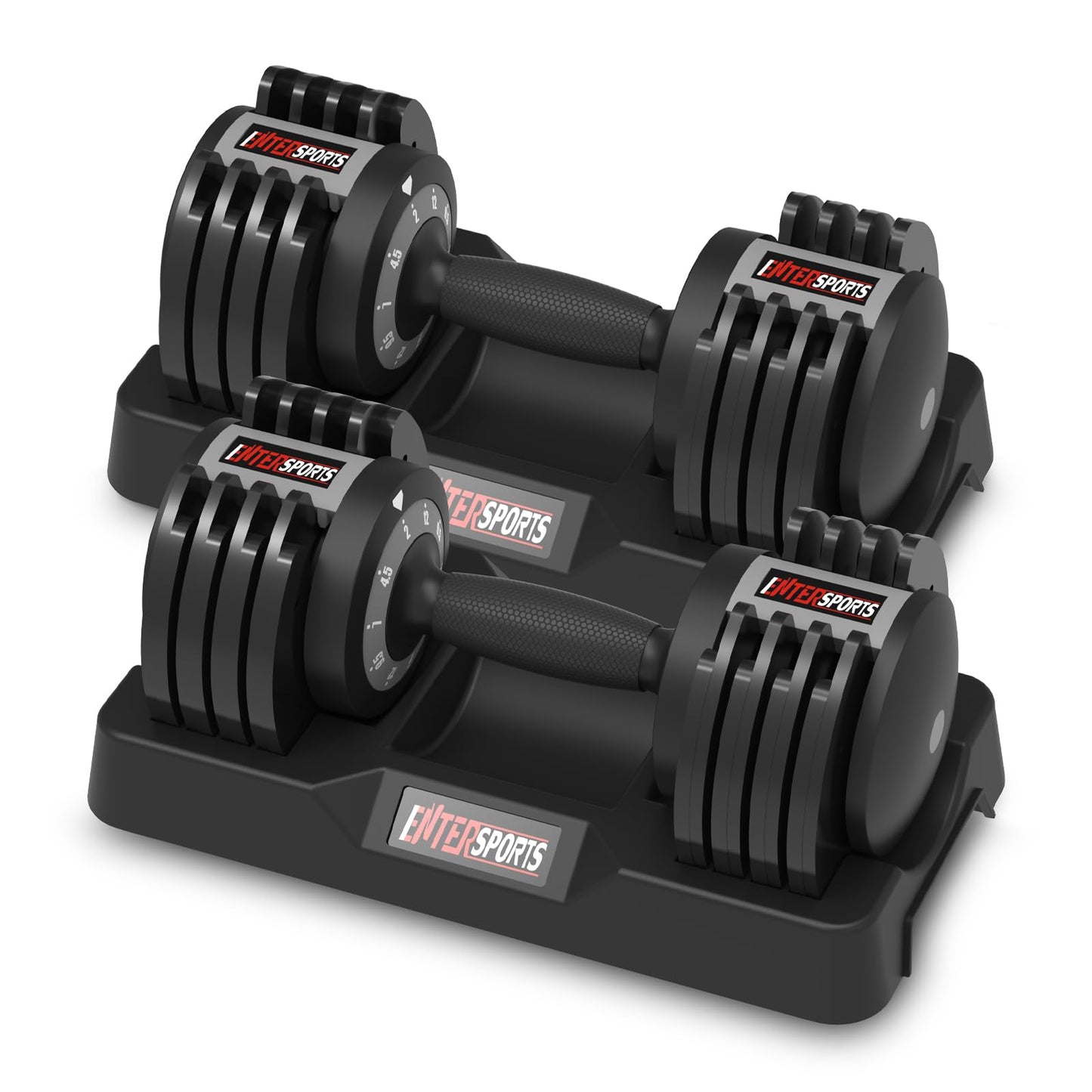 EnterSports 12kg/18kg/27kg Verstellbare Hanteln Einstellbare Platzsparende Hantel, Hanteln Verstellbar mit rutschfestem Griff, Gut für Zuhause, Büro, Fitnessstudio, Körpertraining