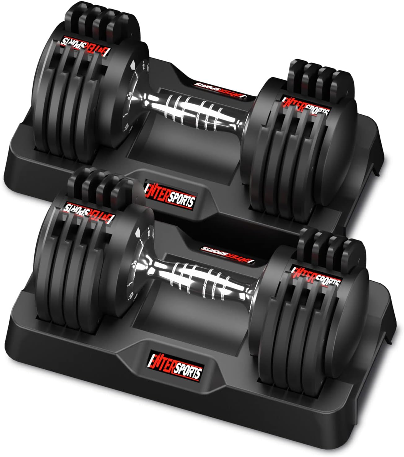 EnterSports 12kg/18kg/27kg Verstellbare Hanteln Einstellbare Platzsparende Hantel, Hanteln Verstellbar mit rutschfestem Griff, Gut für Zuhause, Büro, Fitnessstudio, Körpertraining
