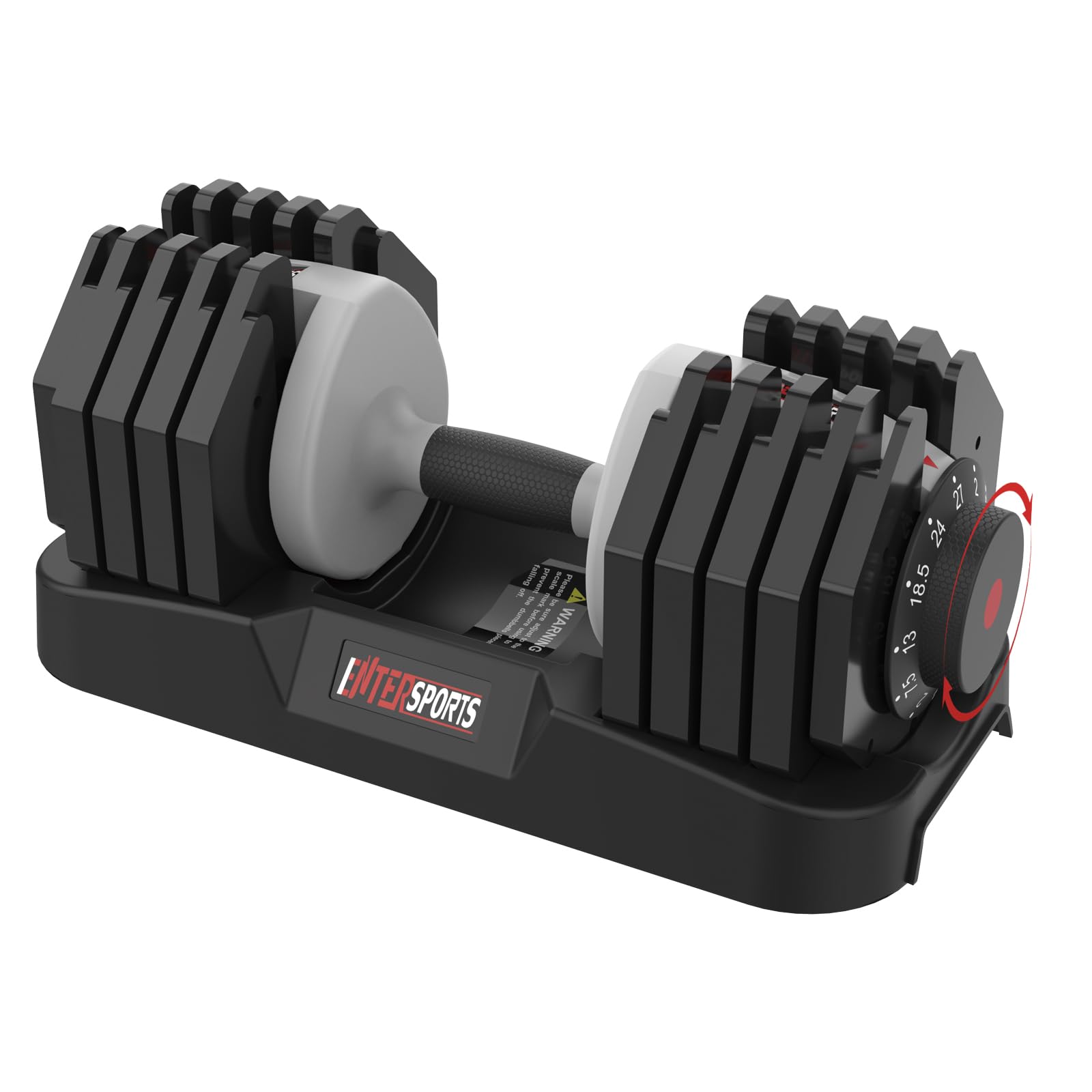 EnterSports 12kg/18kg/27kg Verstellbare Hanteln Einstellbare Platzsparende Hantel, Hanteln Verstellbar mit rutschfestem Griff, Gut für Zuhause, Büro, Fitnessstudio, Körpertraining