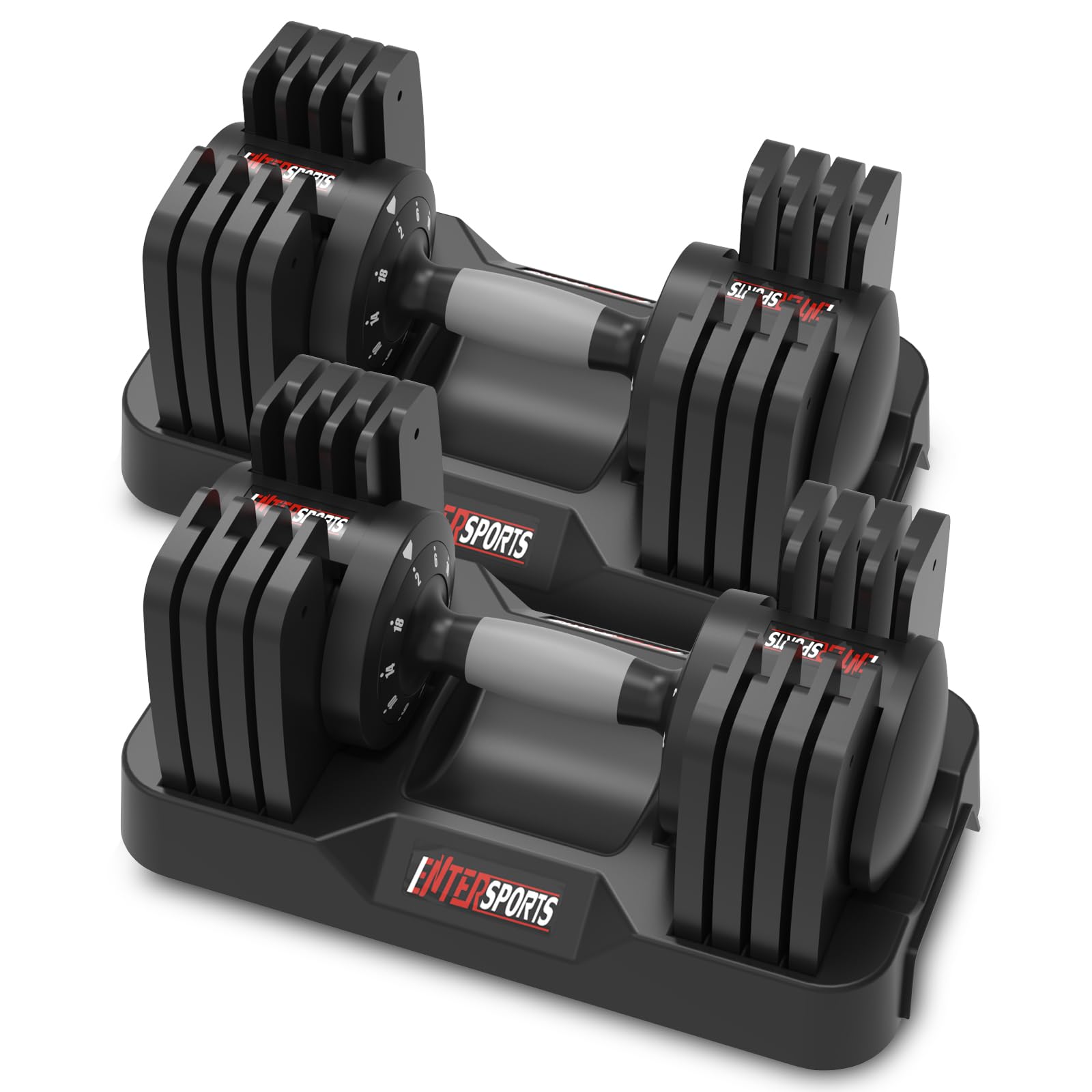 EnterSports 12kg/18kg/27kg Verstellbare Hanteln Einstellbare Platzsparende Hantel, Hanteln Verstellbar mit rutschfestem Griff, Gut für Zuhause, Büro, Fitnessstudio, Körpertraining