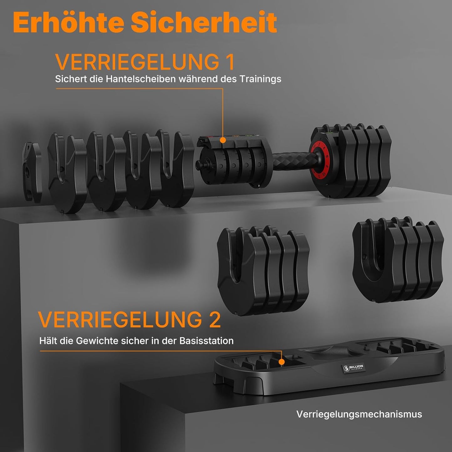 EnterSports Verstellbares Kurzhantel Set (10kg/22lb), 5-in-1 Hanteln Set Platzsparend mit rutschfestem Griff, Hanteltraining Gewichte für Homegym & Krafttraining, Profi Equipment für Herren & Damen