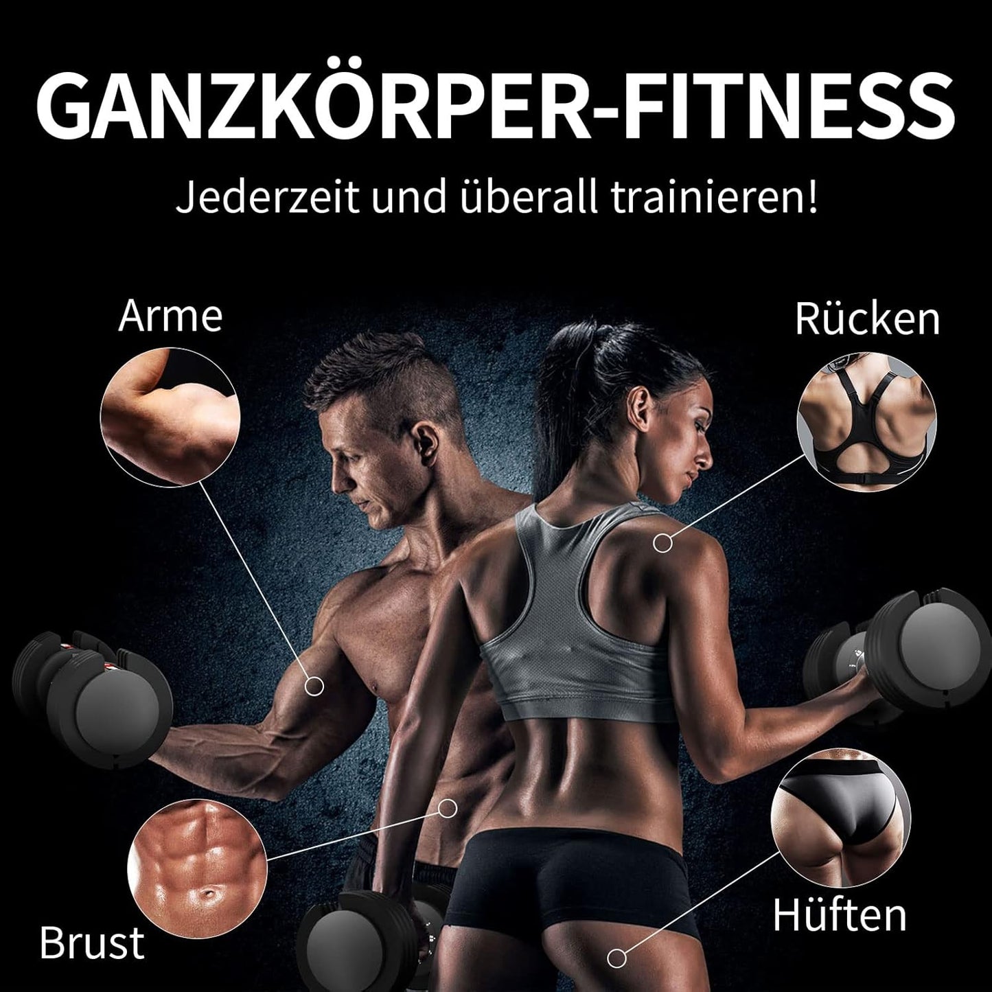 EnterSports 12kg/18kg/27kg Verstellbare Hanteln Einstellbare Platzsparende Hantel, Hanteln Verstellbar mit rutschfestem Griff, Gut für Zuhause, Büro, Fitnessstudio, Körpertraining