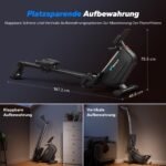 MERACH Rudergerät für Zuhause Klappbar, Automatische Widerstandseinstellun, Verbesserte 130cm Führungsschienen Sorgen für Mehr Bewegungsfreiheit, Leises Rudermaschine mit Exklusiver APP(R15B1) – Bild 3