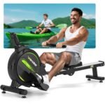 Wenoker Rudergerät für Zuhause, Leises Magnetisches Rudergerät mit APP & LCD-Display,16 Stufen Widerstand, Indoor-Gerät für das Home-Gym, Cardio-Trainingsgerät, 160 kg Kapazität