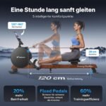 MERACH Rudergerät für Zuhause, Eigenerzeugung, Verbesserter Magnetischer Spitzenwiderstand von 60 kg, Automatische Widerstandsanpassung, Doppelte Holzschienen, LED-Anzeige, Professionelles (R21) – Bild 8