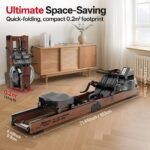 JOROTO Rudergerät für Zuhause, Holz Wasser Rudergerät Klappbar | Bluetooth-Verbindung zur Kinomap-App | Maximale Gewichtskapazität 150 kg | 16L Wassertank | 98% vorinstalliert – Bild 4