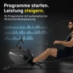 SportPlus Rudergerät für zuhause, klappbar, leise Magnetbremse, 32 Widerstände, App-kompatibel, inkl. Trainingscomputer, Computer gesteuert, Heimtrainer, Fitnessgerät für zuhause – Bild 5