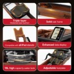 JOROTO Rudergerät für Zuhause, Holz Wasser Rudergerät Klappbar | Bluetooth-Verbindung zur Kinomap-App | Maximale Gewichtskapazität 150 kg | 16L Wassertank | 98% vorinstalliert – Bild 2