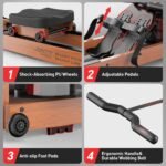 JOROTO Rudergerät für Zuhause aus Eiche, Rudergerät Wasser klappbar mit Bluetooth Display &30 Tage kostenlose Kinomap-Mitgliedschaft，Rudermaschine mit Verstellbarer Tablethalterung 150kg belastbar – Bild 2