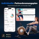 MERACH Magnetisches Rudergerät für Zuhause, Bluetooth Rudergeräte mit 16 Widerstandsstufen, Upgrade auf Doppel-Slide-Rails, Maximale Belastbarkeit von 158 KG, Vertikale Aufbewahrung, Platzersparnis – Bild 7