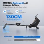 MERACH Rudergerät für Zuhause Klappbar, Aufgerüstetes Selbstversorgendes, Leises Magnet Rudermaschine, Verbesserte & Verlängerte Führungsschienen Sorgen für Mehr Bewegungsfreiheit(R15B4) – Bild 6