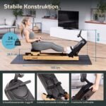Skandika Rudergerät Rovek | Rudermaschine Holz, Rudergerät für Zuhause klappbar, Magnetwiderstand mit 32 Stufen, Kinomap App kompatibel, aufstellbar, bis 195 cm (Hellbraun) – Bild 2