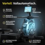 SportPlus Rudergerät für zuhause, klappbar, leise Magnetbremse, 32 Widerstände, App-kompatibel, inkl. Trainingscomputer, Computer gesteuert, Heimtrainer, Fitnessgerät für zuhause – Bild 8