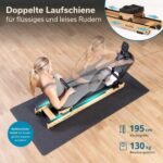 Skandika Rudergerät Rovek | Rudermaschine Holz, Rudergerät für Zuhause klappbar, Magnetwiderstand mit 32 Stufen, Kinomap App kompatibel, aufstellbar, bis 195 cm (Hellbraun) – Bild 8