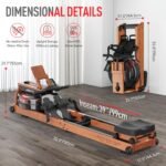 JOROTO Rudergerät für Zuhause aus Eiche, Rudergerät Wasser klappbar mit Bluetooth Display &30 Tage kostenlose Kinomap-Mitgliedschaft，Rudermaschine mit Verstellbarer Tablethalterung 150kg belastbar – Bild 5