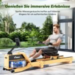 MERACH Wasser-Rudergerät aus Rot-Eichenholz mit 12 Blättern für Gleichmäßige Belastung, Kann den Widerstand um 40% Erhöhen, Exklusive App mit Interaktivem Flusskarten-Gaming(R23 Roteiche) – Bild 7