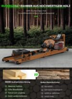 Neezee Wasser Rudergerät für Zuhause, Rudergerät Holz Klappbar, Rudermaschine mit Bluetooth Anzeige und Tablet-Halterung, Max 200kg Belastbar, Kompatibel mit Kinomap APP – Bild 8