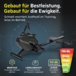 SportPlus Rudergerät für zuhause, klappbar, leise Magnetbremse, 32 Widerstände, App-kompatibel, inkl. Trainingscomputer, Computer gesteuert, Heimtrainer, Fitnessgerät für zuhause – Bild 7